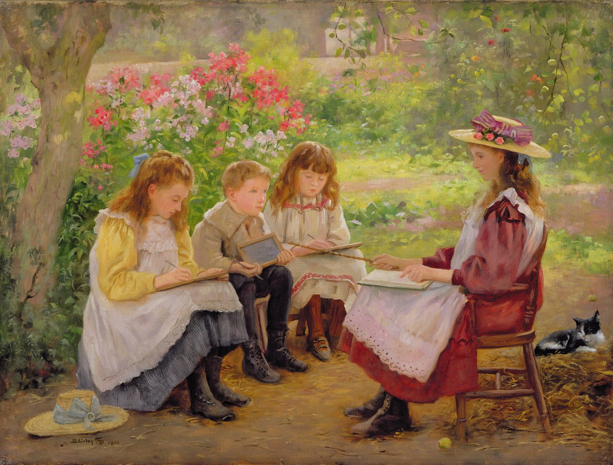 Lição no Jardim, 1900 de Ada Shirley Fox