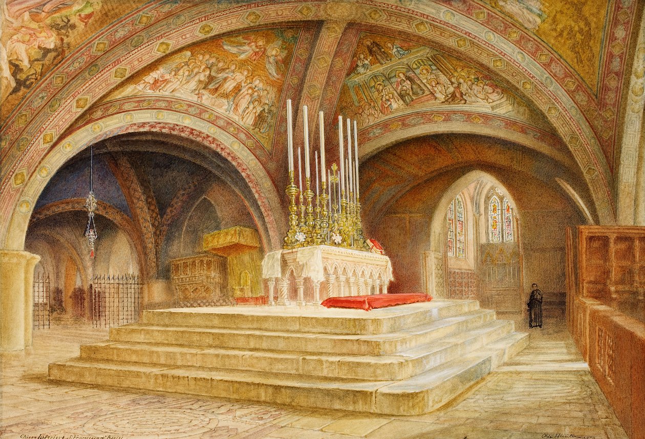 Altar alto sobre o túmulo de Francisco de Assis, 1909 (wc no papel) de Ada Hunter