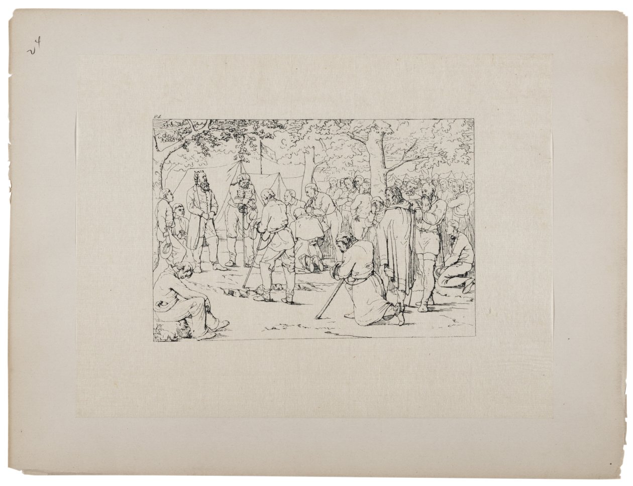 Oração na tenda de Stonewall Jackson, c.1880-90 de Adalbert John Volck