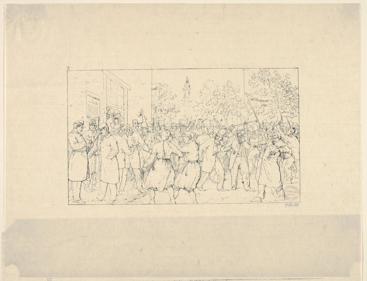 Eleição em Baltimore, novembro de 1862 de Confederate War Etchings, 1861-63. de Adalbert John Volck