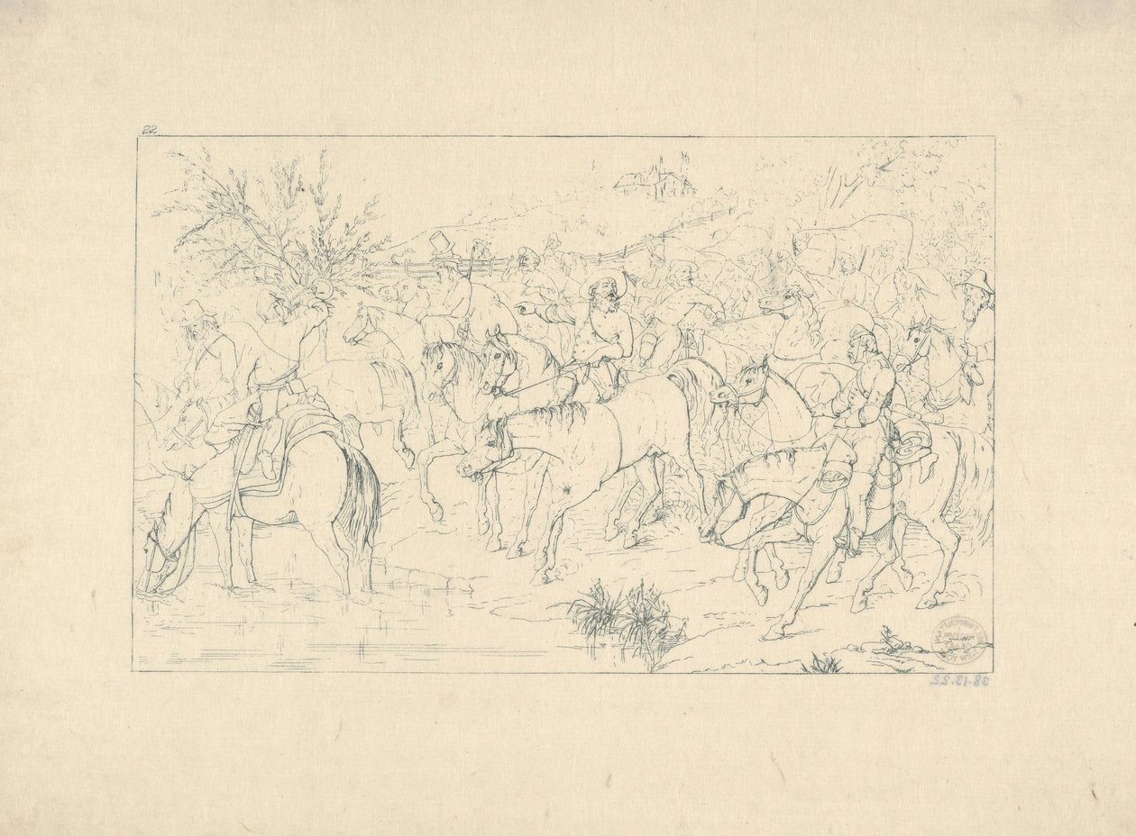 Retorno do general Stuart da Pensilvânia de gravuras de guerra confederadas, 1861-63. de Adalbert John Volck