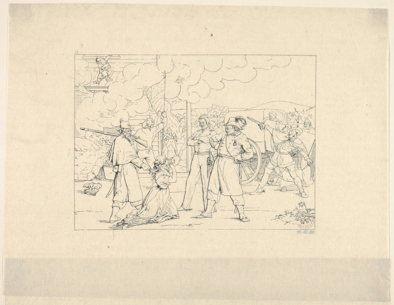Homens valentes Dat Fite Mit Siegel de gravuras de guerra confederadas, 1861-63. de Adalbert John Volck
