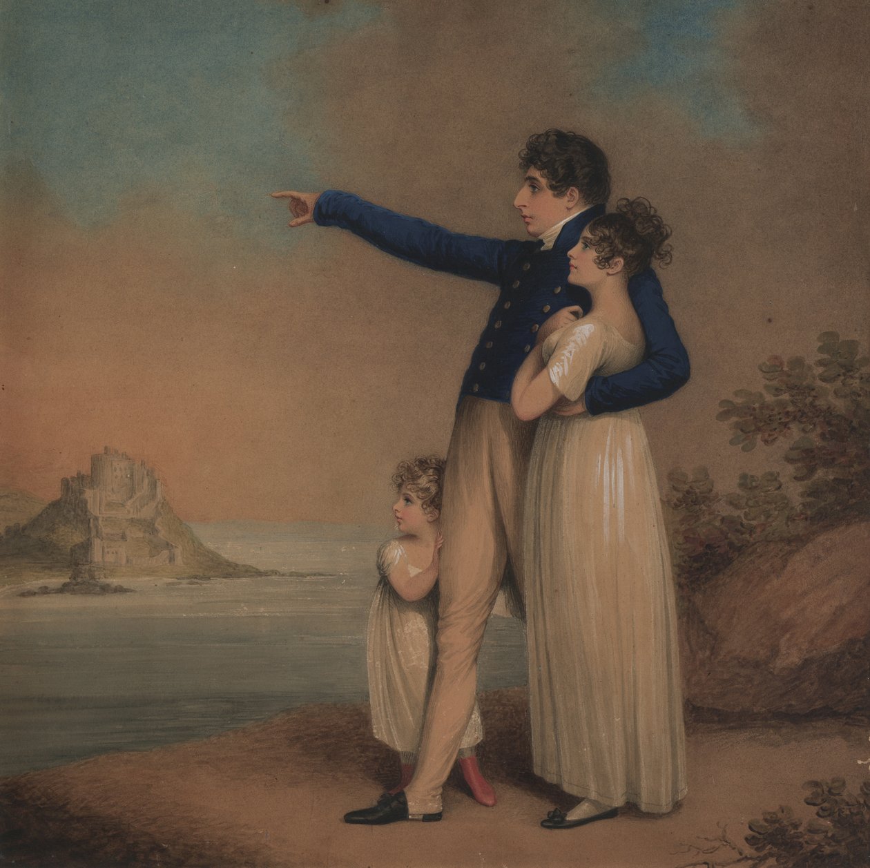 Robert Southey e sua filha [s], 1824 de Adam Buck