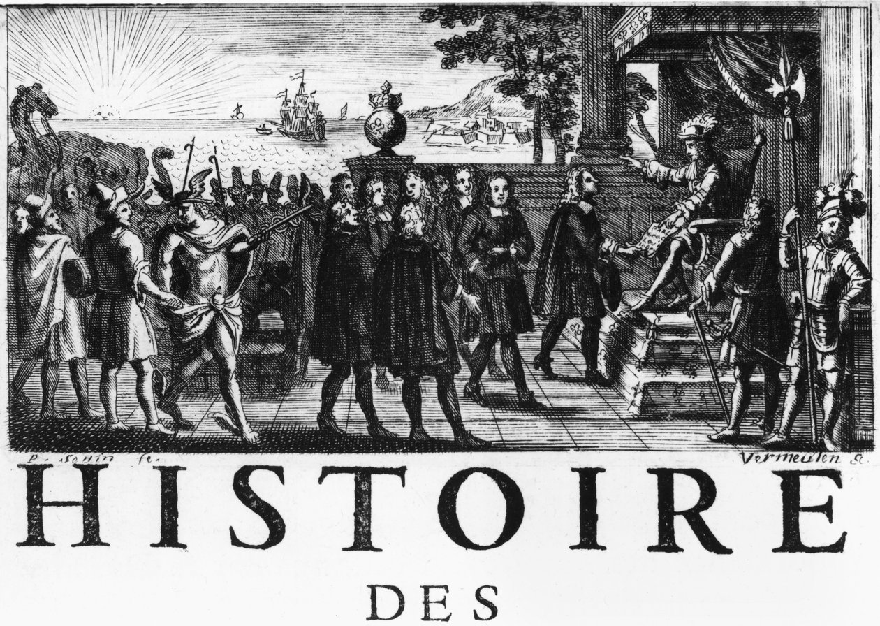 Fundação de Luís XIV, rei da França, da Companhia das Índias Orientais de Adam Frans van der Meulen