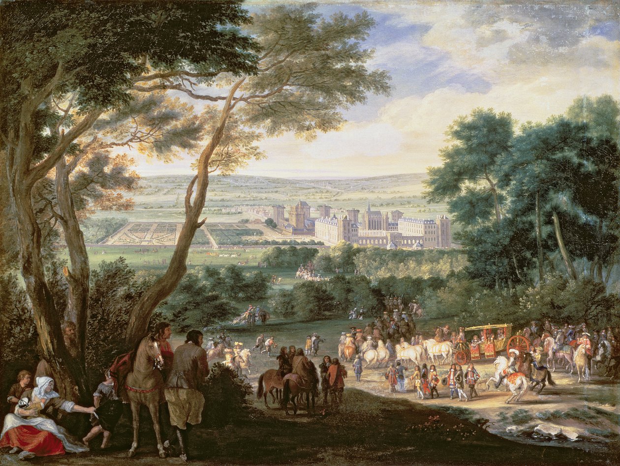 Luís XIV (1638-1715) em Vincennes de Adam Frans van der Meulen