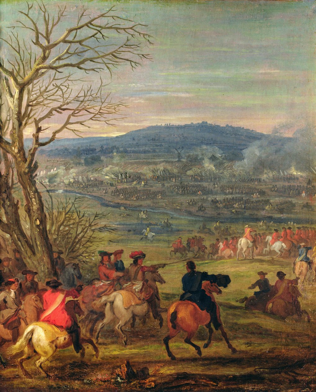 Luís XIV (1638-1715) em Batalha perto do Monte Cassel, 11 de abril de 1677, c.1678 de Adam Frans van der Meulen