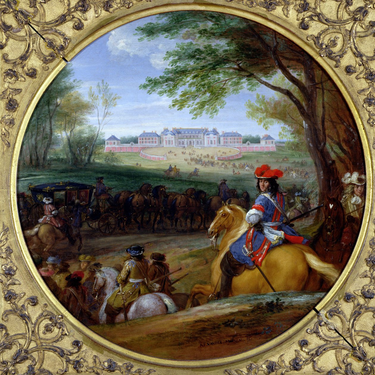 Vista do Palácio de Versalhes em 1669 de Adam Frans van der Meulen
