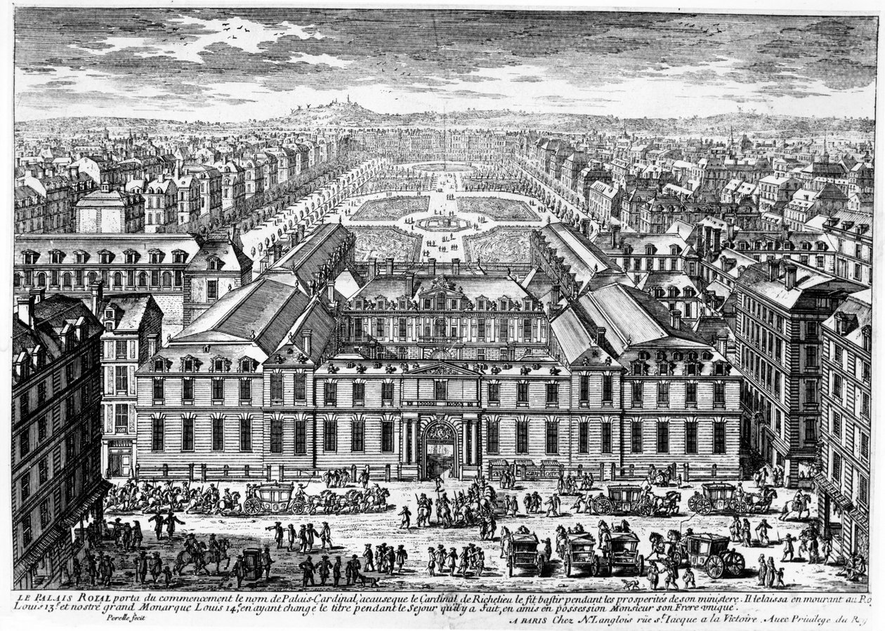 O Palais-Royal, Paris, c. 1680 de Adam Perelle