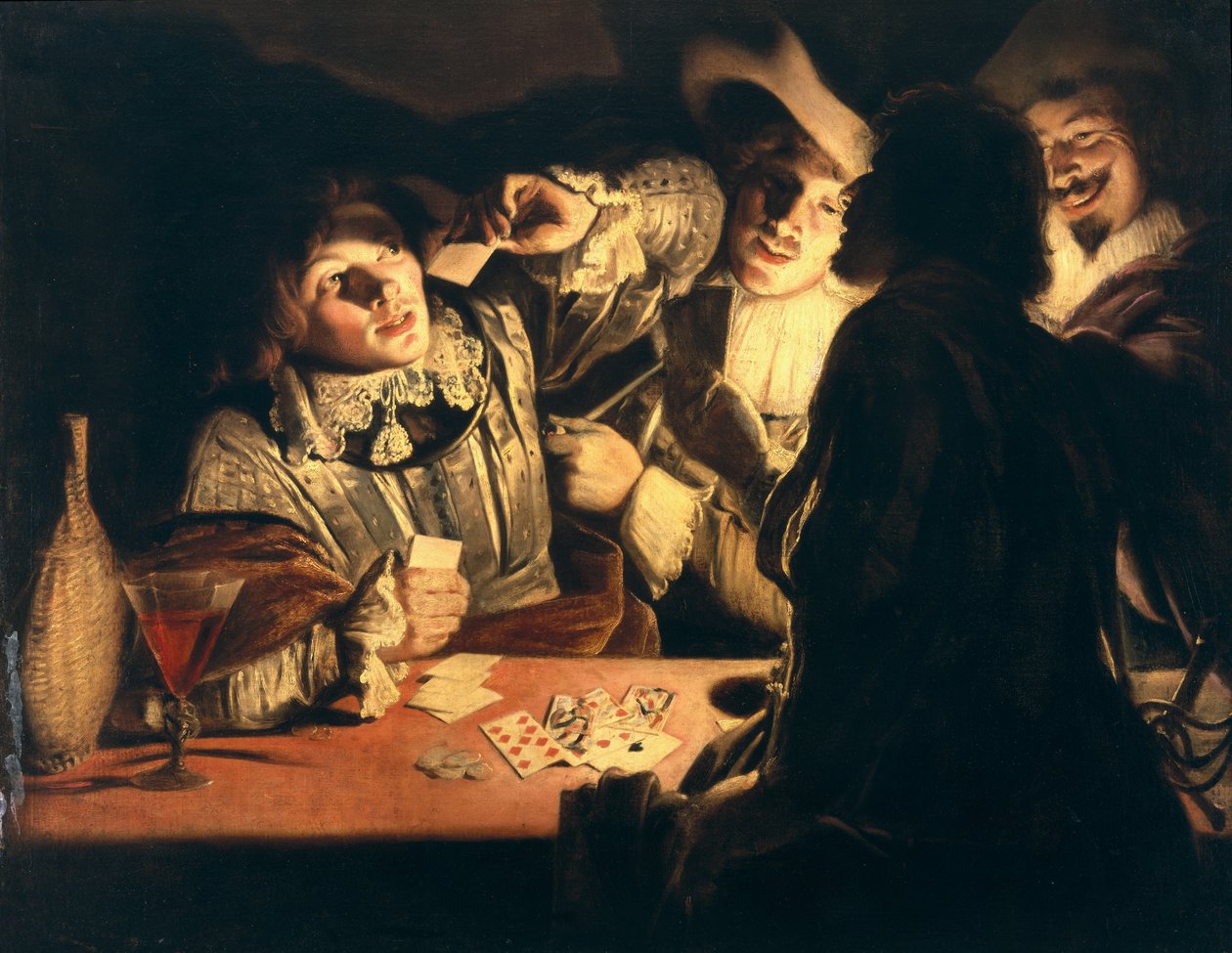 Os jogadores de cartas, c.1620s de Adam de Coster