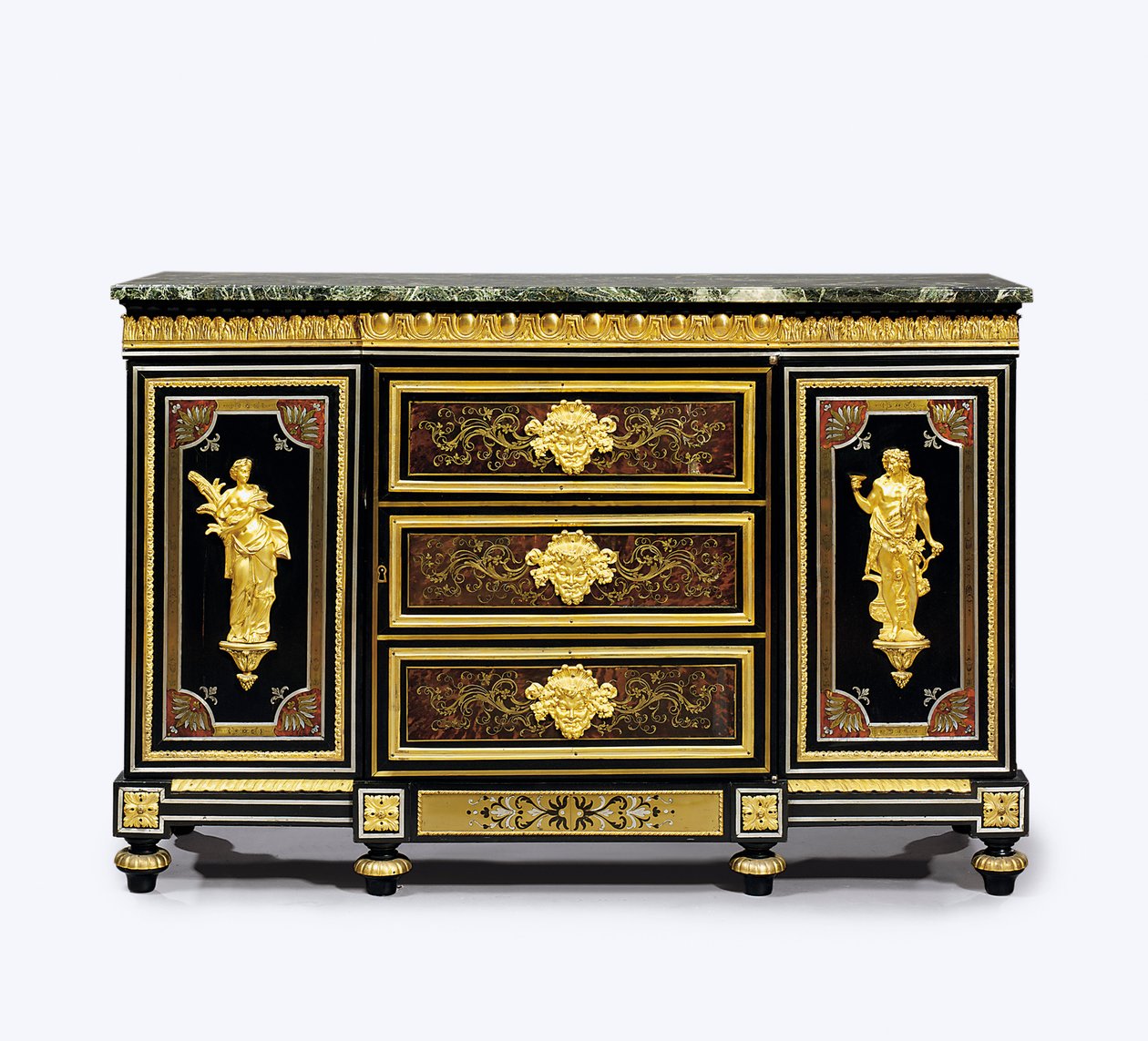 Armário lateral de marchetaria boulle montado em ormolu do final de Luís XVI de Adam (attr. to) Weisweiler