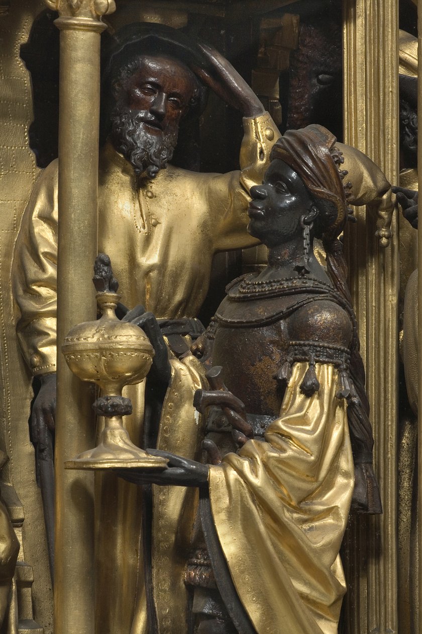 Adoração dos Reis Magos, detalhe de Adam (school of) Kraft