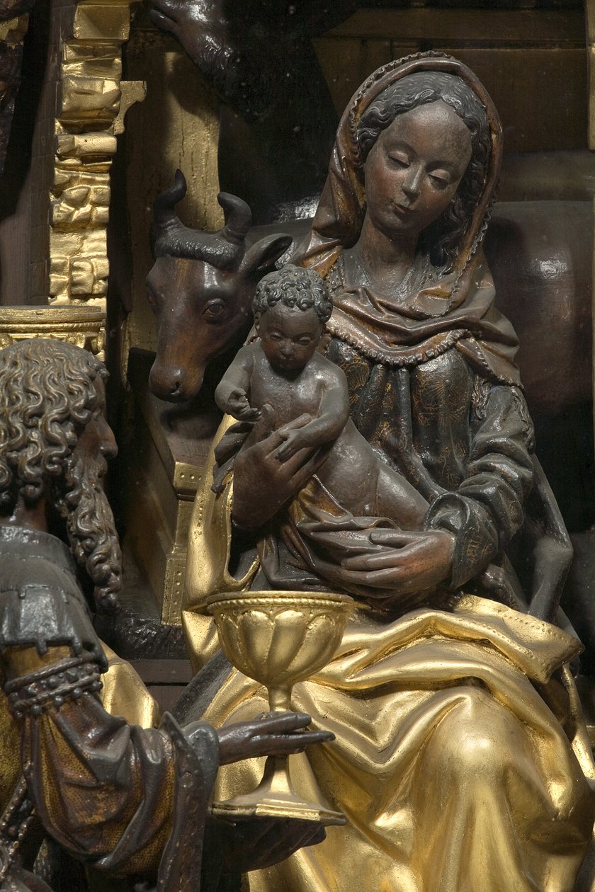 Adoração dos Reis Magos, detalhe de Adam (school of) Kraft
