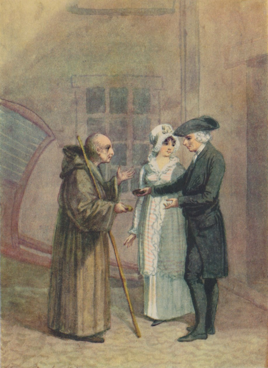 Yorik, o monge e madame L. no pátio da estalagem em Calais, c1760s, 1942. de Adam Buck