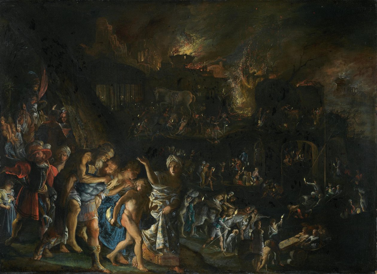 O incêndio de Tróia de Adam Elsheimer