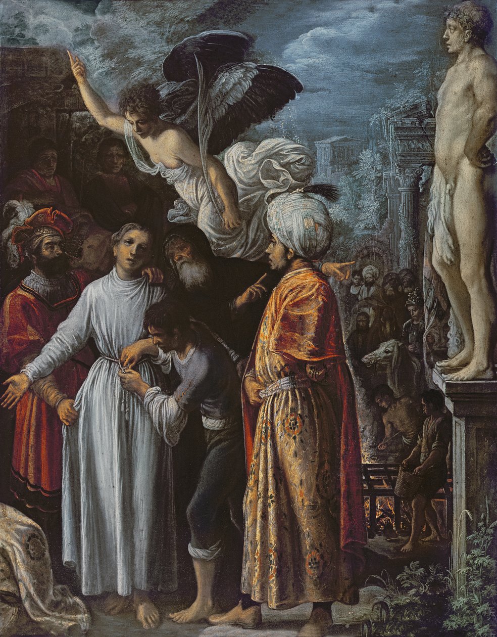 São Lourenço preparado para o martírio, c. 1600-1 de Adam Elsheimer
