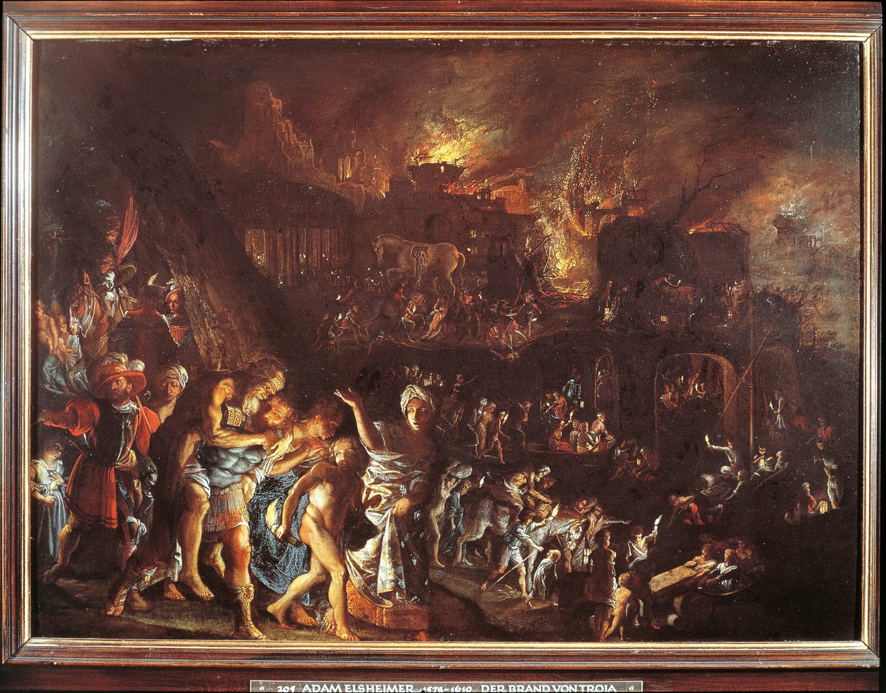 A Queima de Tróia, c. 1604 (óleo sobre cobre) de Adam Elsheimer