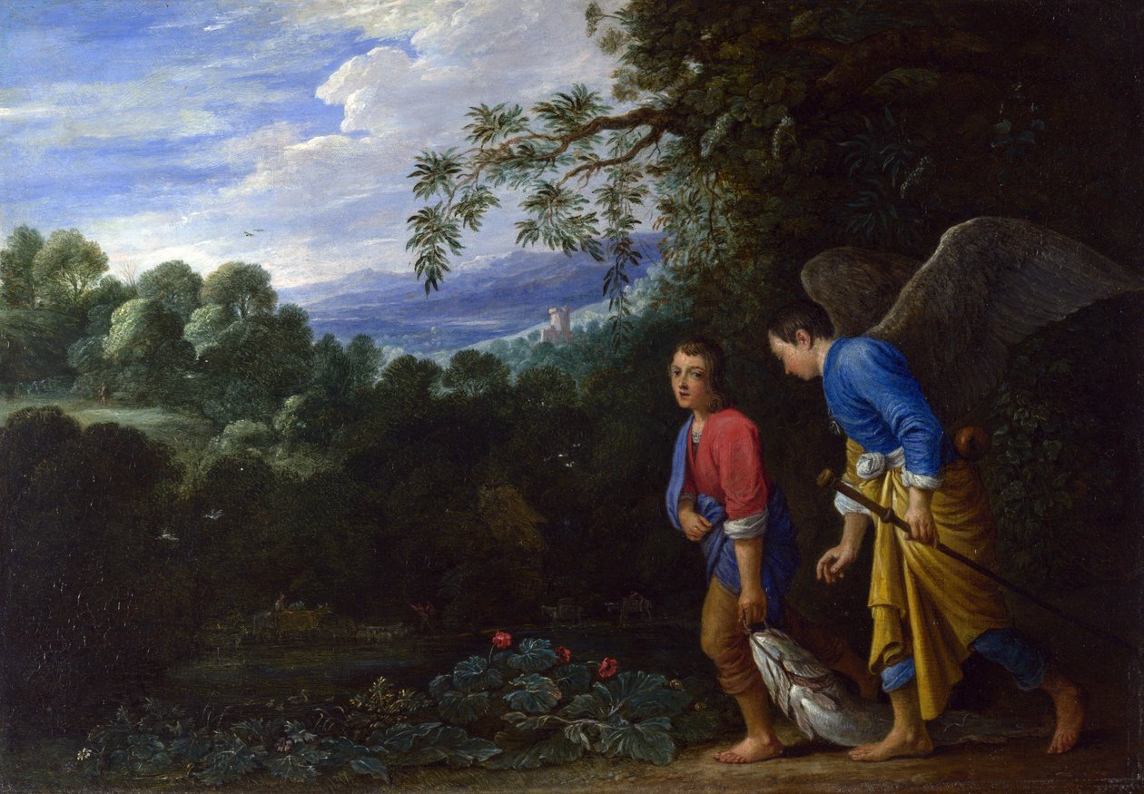 Tobias e o Arcanjo Rafael, c.1650 de Adam Elsheimer