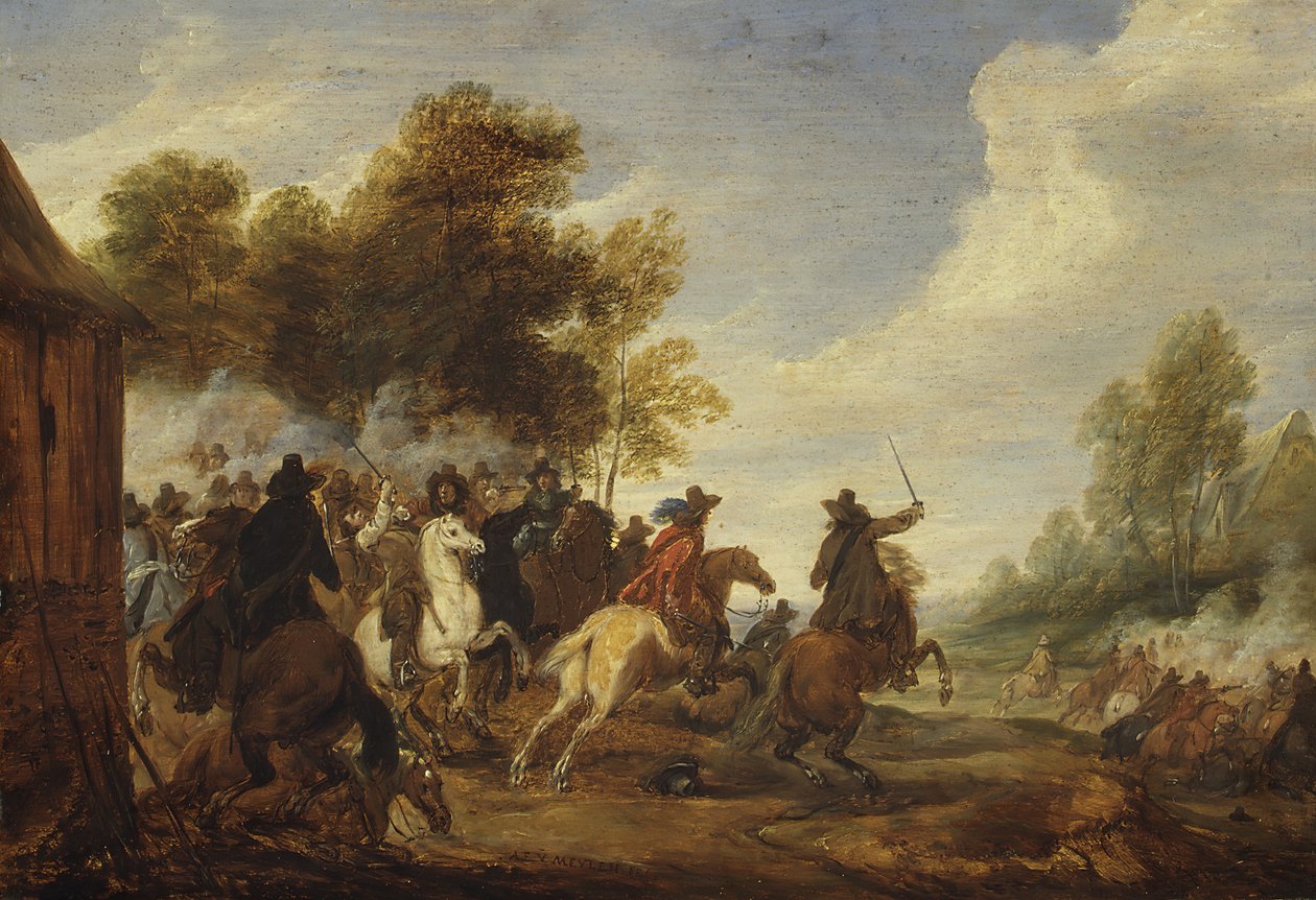 Um noivado de cavalaria. de Adam Frans van der Meulen