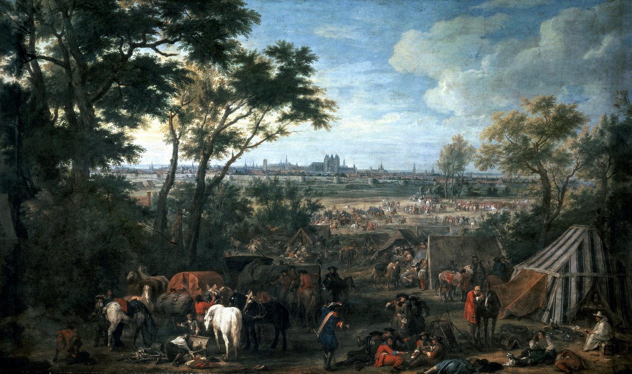 Exército de Luís XIV que sitiou Tournai, por Adam Frans van der Meulen (1632-1690), França e Bélgica de Adam Frans van der Meulen