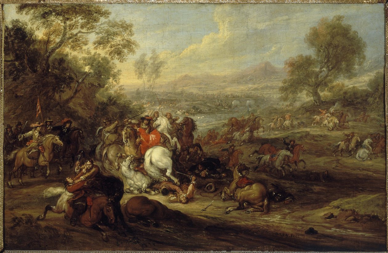 Choque de Cavalaria ou Combate de Cavalaria, entre 1652 e 1690 (óleo sobre tela) de Adam Frans van der Meulen