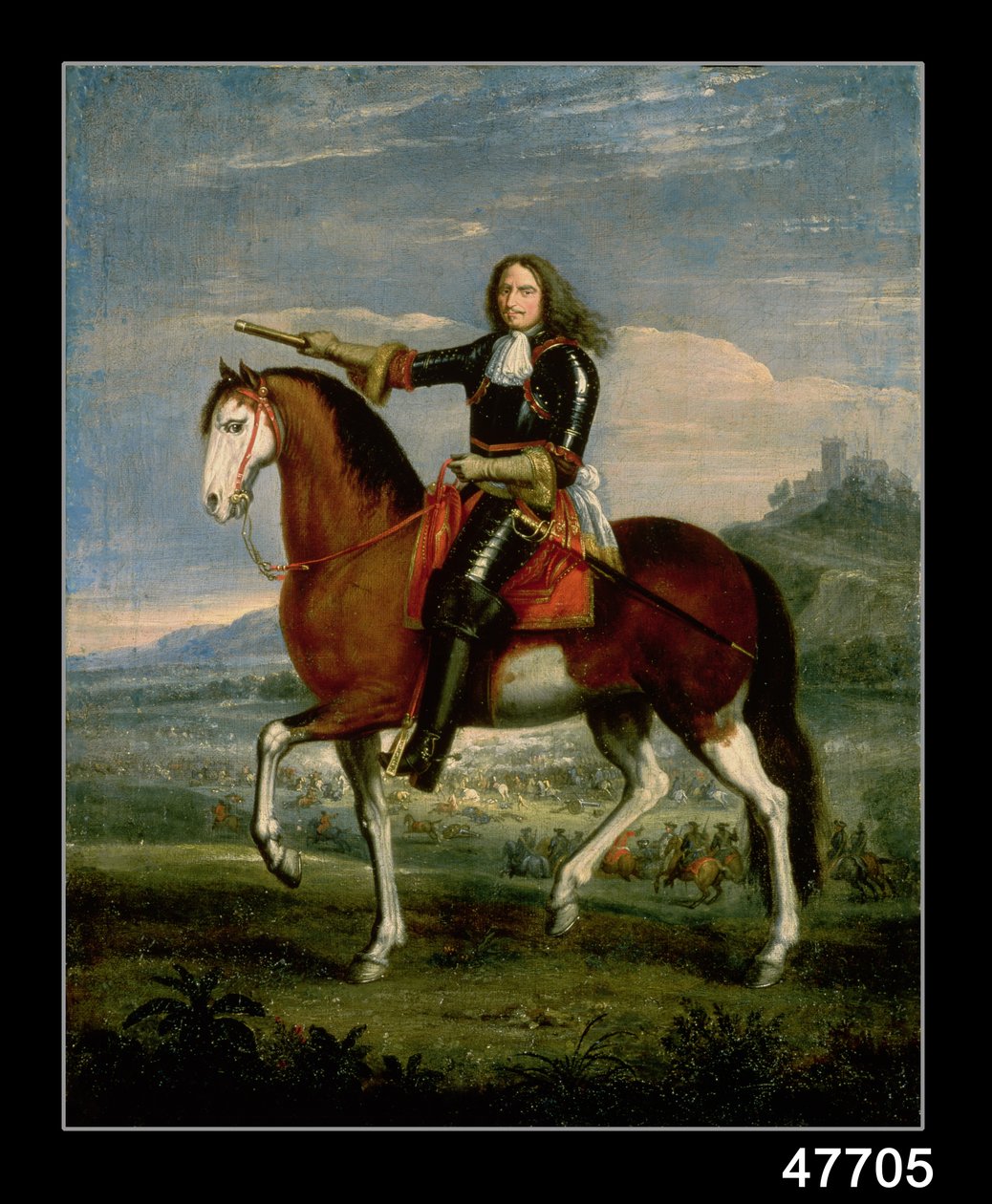 Retrato Equestre de Henrique da Torre de Auvergne (1611-75) Marechal Turenne de Adam Frans van der Meulen