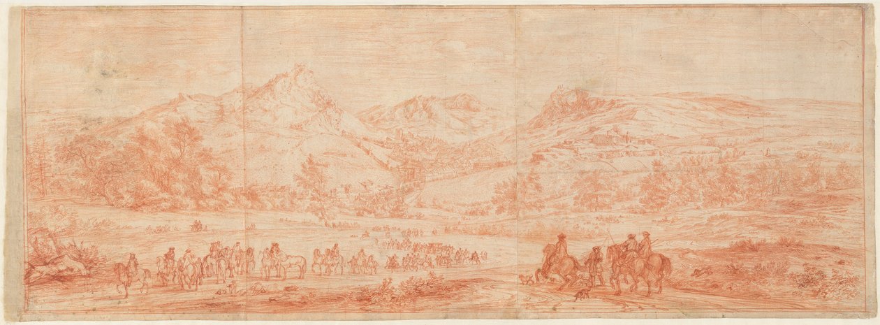 Französische Truppen vor Salins und den umliegenden Hügeln de Adam Frans van der Meulen