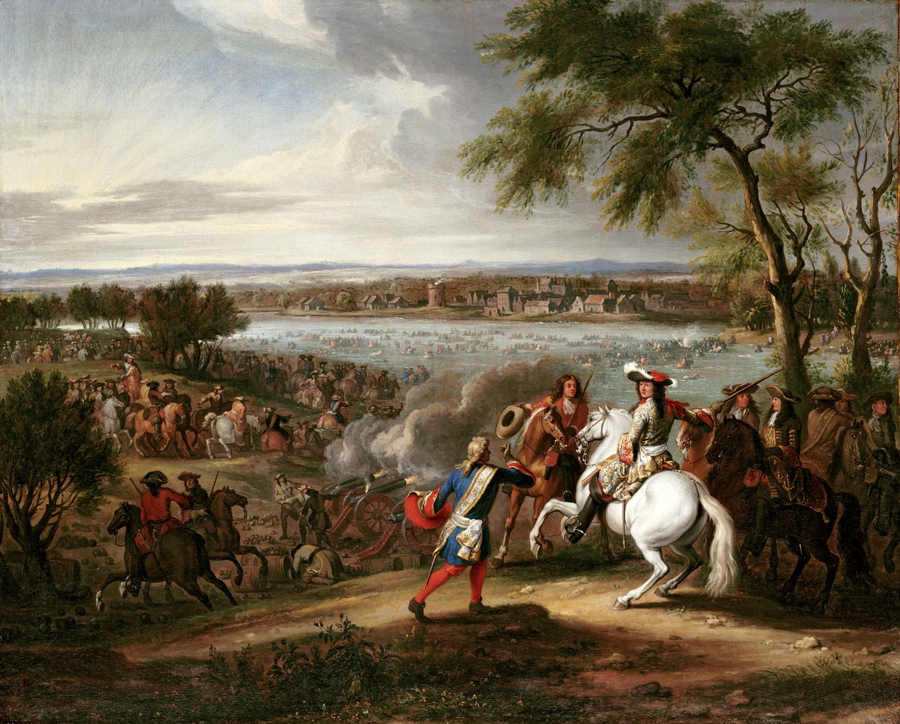 Rei Luís XIV da França, atravessando o Reno, 12 de junho de 1672 de Adam Frans van der Meulen
