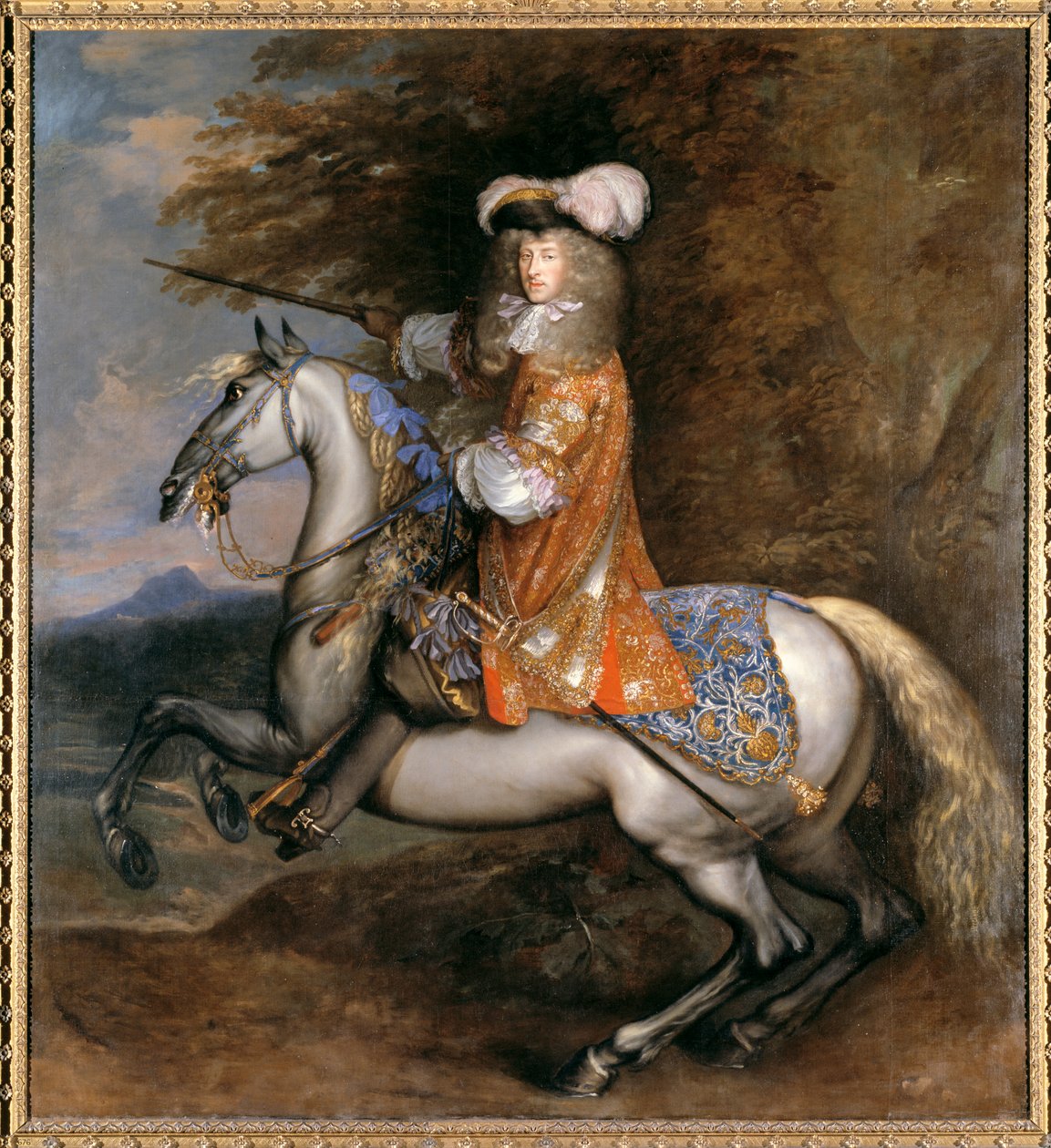 Lord William Cavendish, mais tarde 4º Conde e 1º Duque de Devonshire a cavalo (óleo sobre tela) de Adam Frans van der Meulen