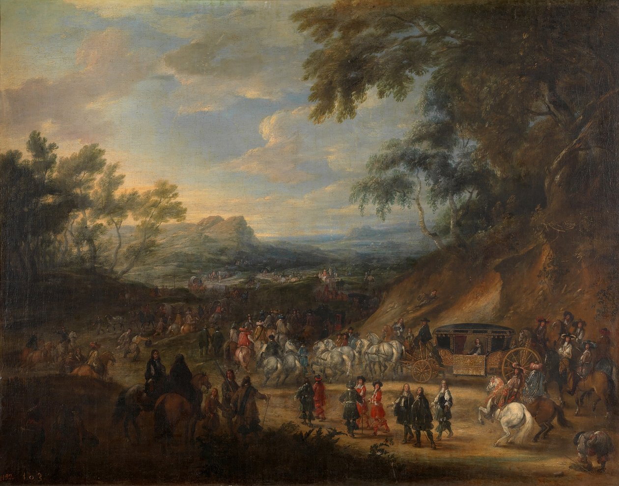 Luis de Benavides Carrillo, Marquês de Caracena e a sua comitiva de Adam Frans van der Meulen