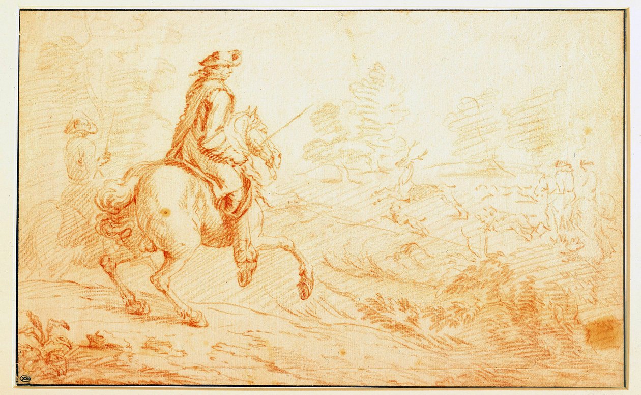 Caça ao veado sanguíneo por Adam Van der Meulen (1632-1690) Paris do século XVII, Museu do Louvre de Adam Frans van der Meulen