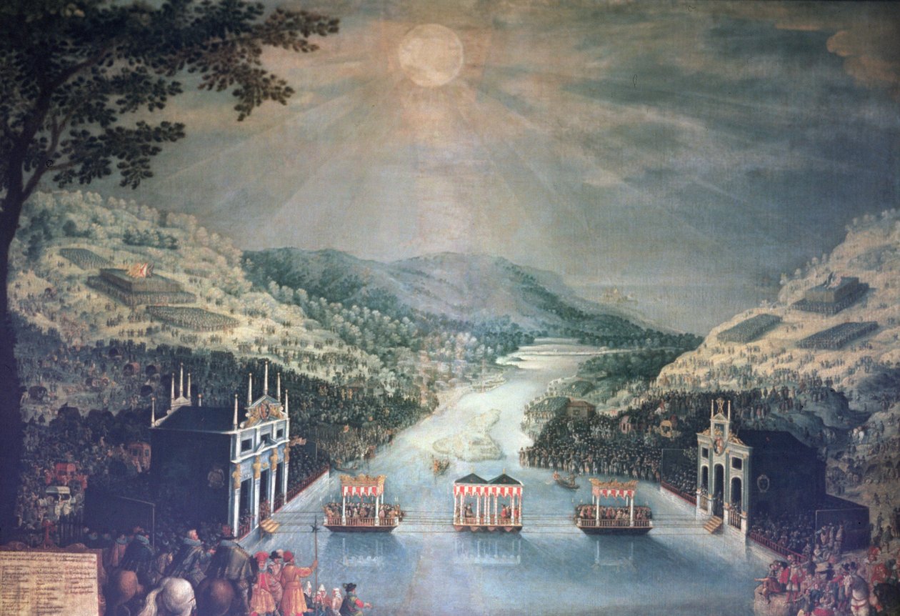 As Entregas, Islas de los Faisanes (óleo sobre tela) de Adam Frans van der Meulen