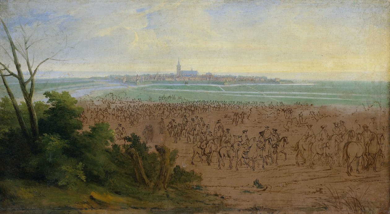 As tropas de Luís XIV antes de Naarden, 20 de julho de 1672 de Adam Frans van der Meulen