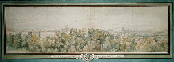 Vista de Paris da Oficina Gobelins (wc no papel) de Adam Frans van der Meulen