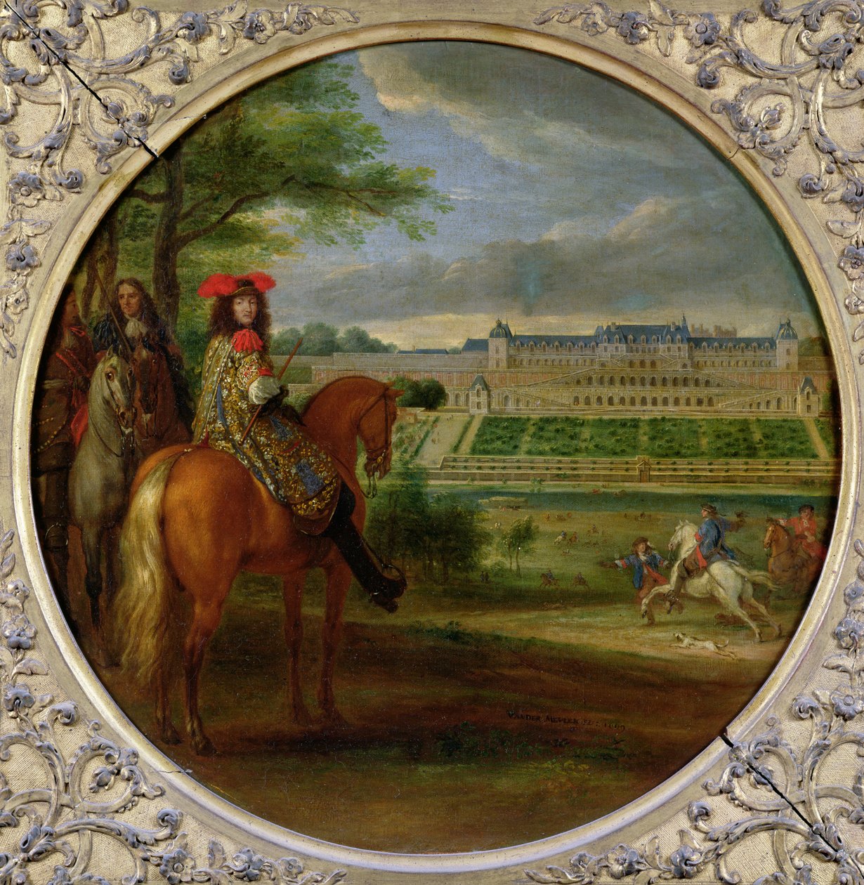 Vista do novo palácio de Saint-Germain do lado do terraço, 1669 de Adam Frans van der Meulen