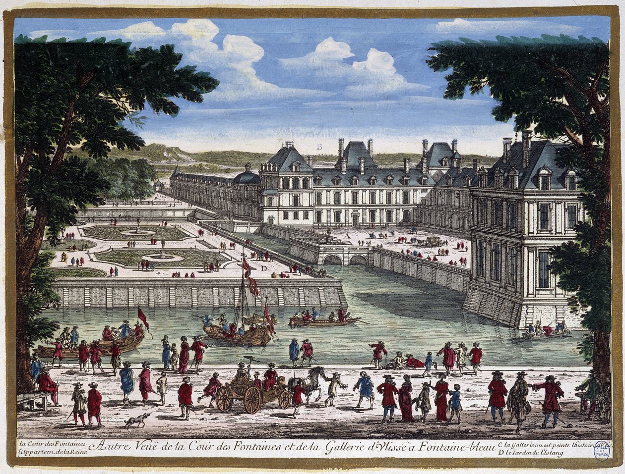 Château de Fontainebleau - gravura de Perelle de Adam Perelle