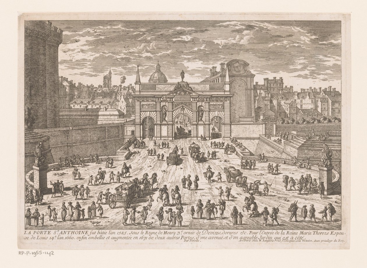Vista da Porte Saint-Antoine
La Porte St. Anthoine (...) (título sobre o objecto) de Adam Perelle