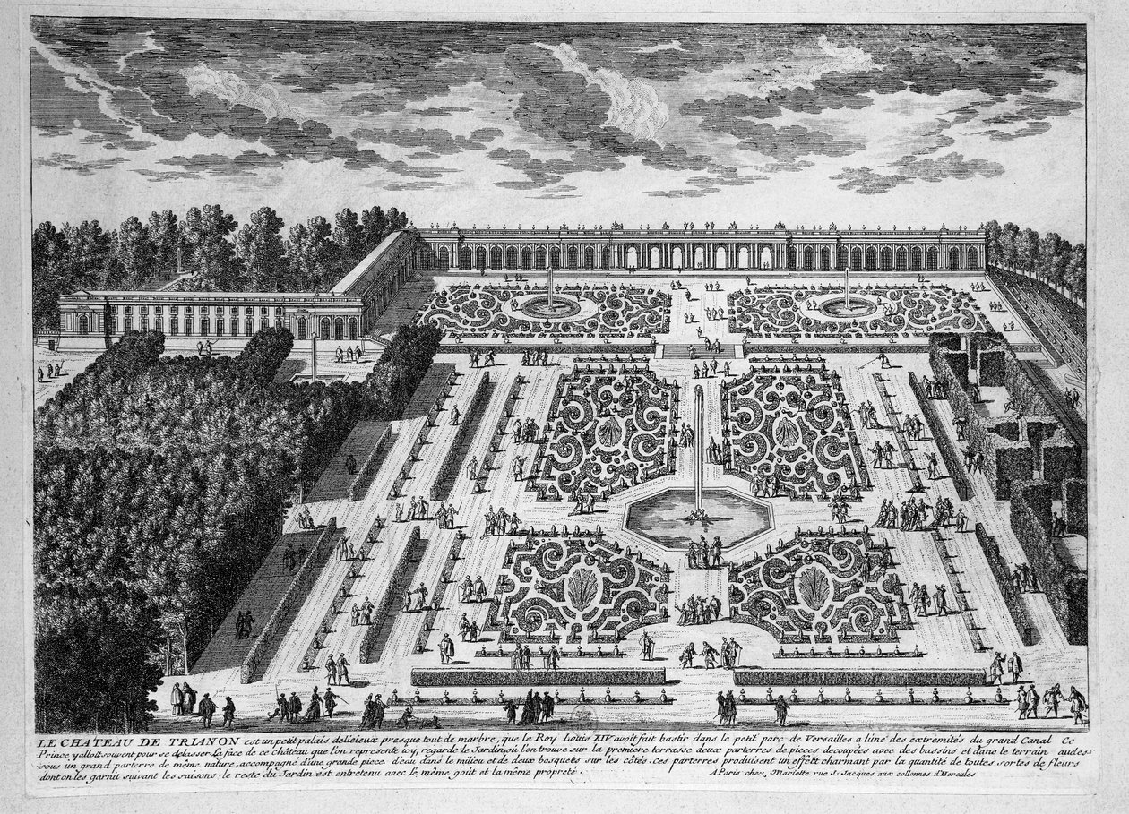 Le Chateau de Trianon, Jardins de Petit Trianon no Palácio Real de Versalhes de Adam Perelle