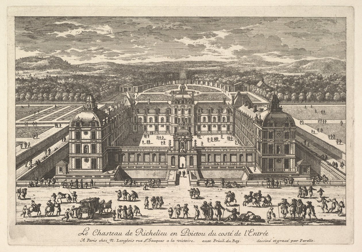O Château de Richelieu en Poictou, no lado da entrada, século XVII. de Adam Perelle