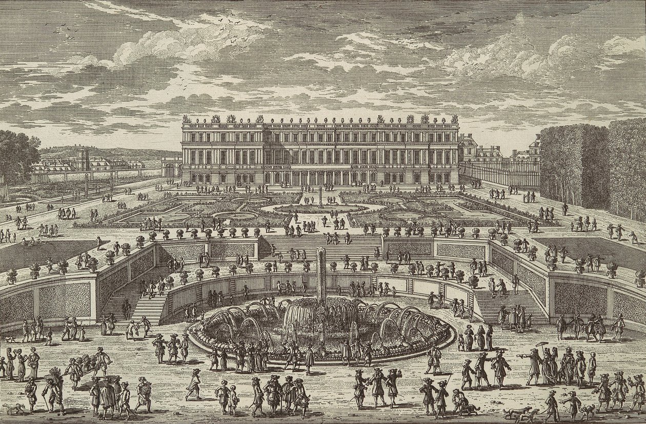 Vista de Versalhes Vista de Versalhes, fachada do jardim, década de 1680. de Adam Perelle