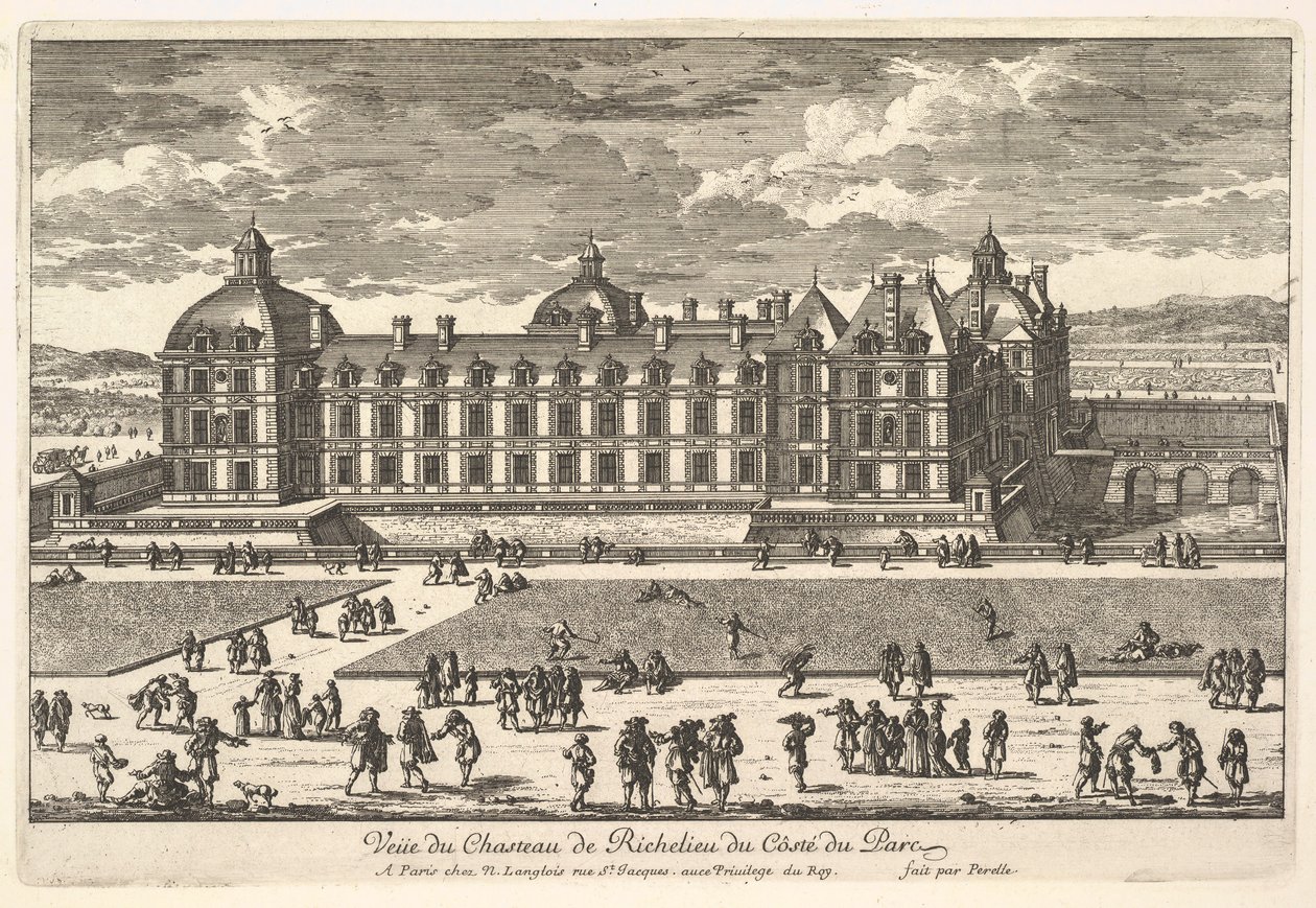 Veüe do Château de Richelieu na Côté du Parc, século XVII. de Adam Perelle