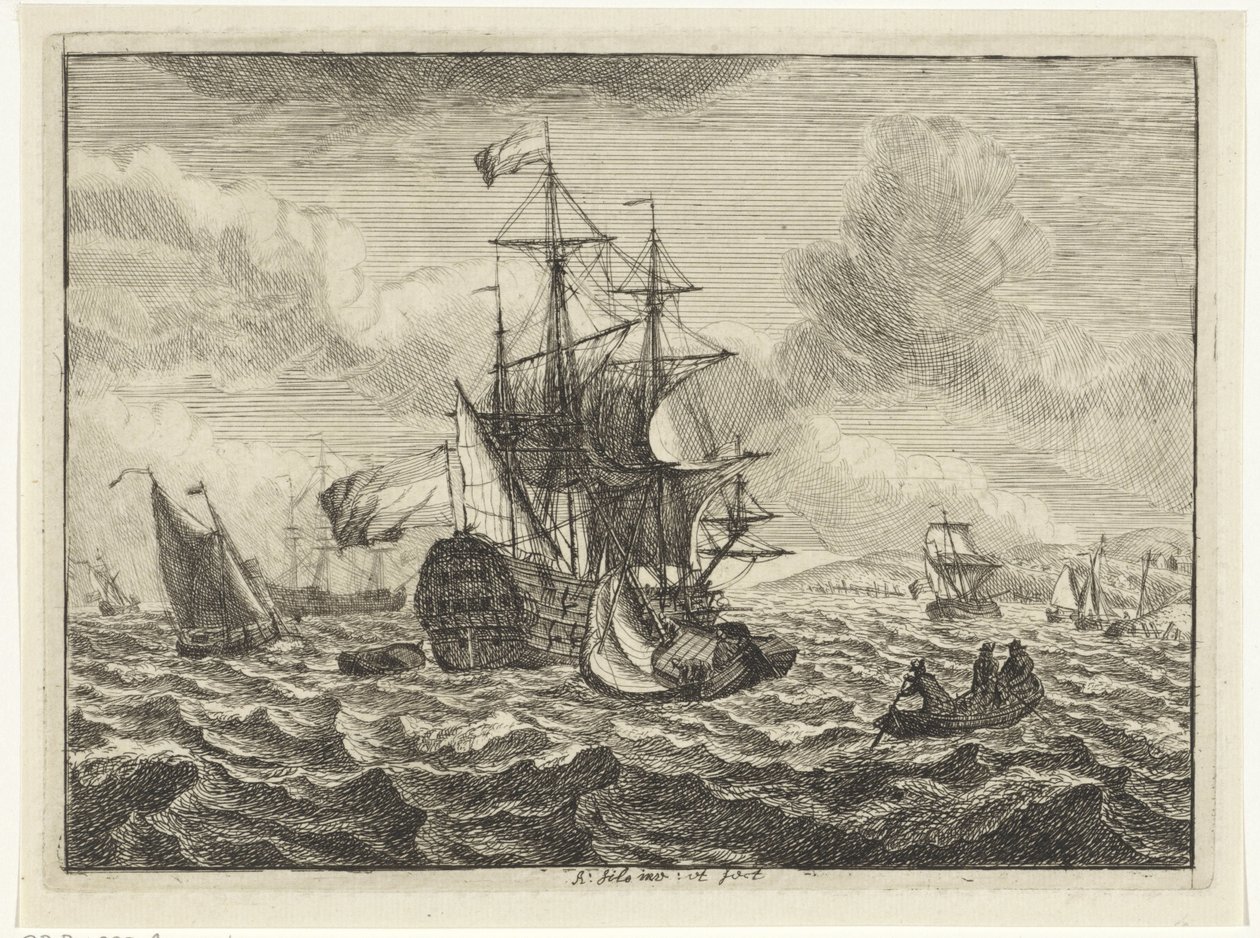 Mares com navios e barco a remos de Adam Silo