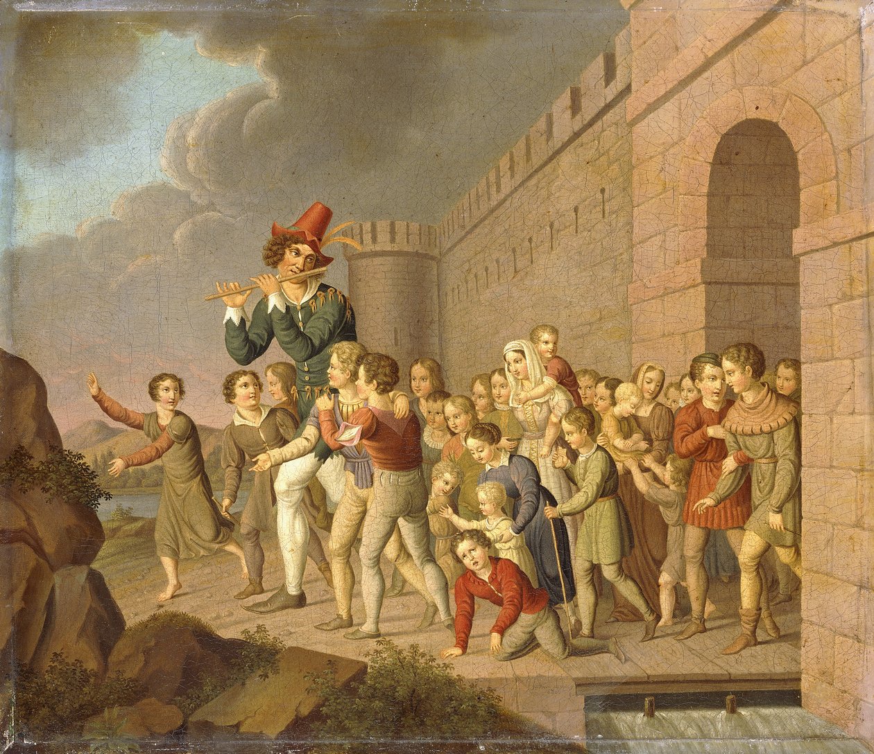 O flautista de Hamelin; O apanhador de ratos por Hamelin, 1806 de Adam Weise
