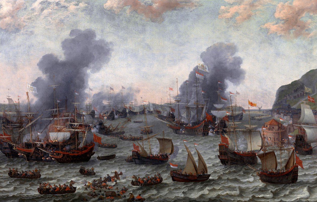 A Batalha de Gibraltar durante a Guerra dos Oitenta Anos (Revolta dos Holandeses ou dos Mendigos) de Adam Willaerts