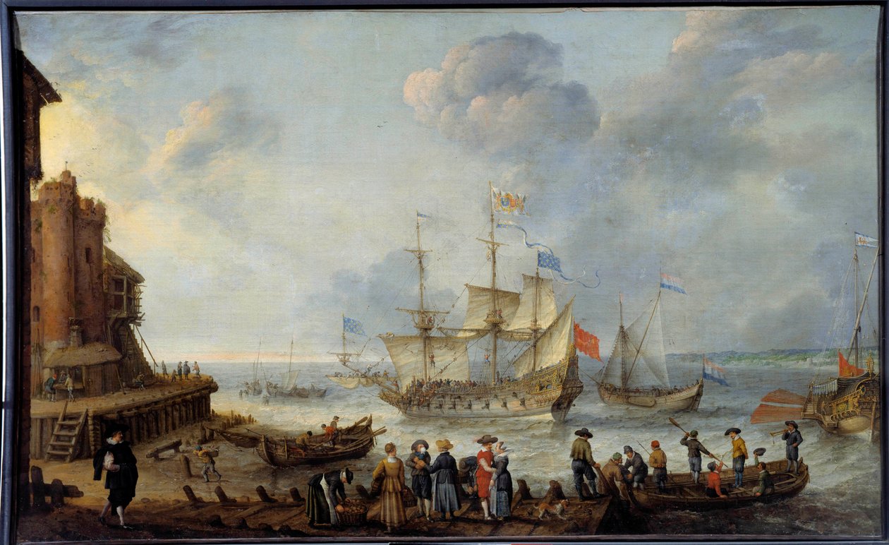 Vaso de pintura de Adam Willaerts (1577-1664) Século XVII Le Havre, Musee des Beaux Arts de Adam Willaerts