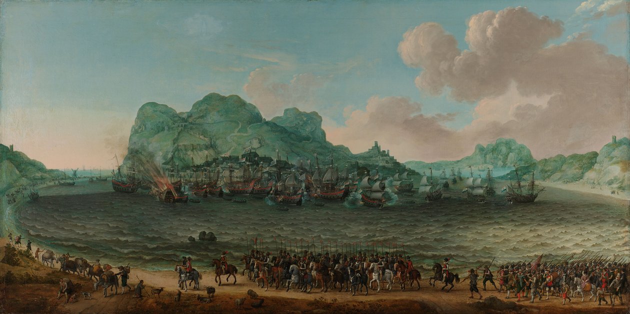 Vitória sobre os espanhóis perto de Gibraltar por uma frota comandada pelo almirante Jacob van Heemskerck, 25 de abril de 1607 de Adam Willaerts