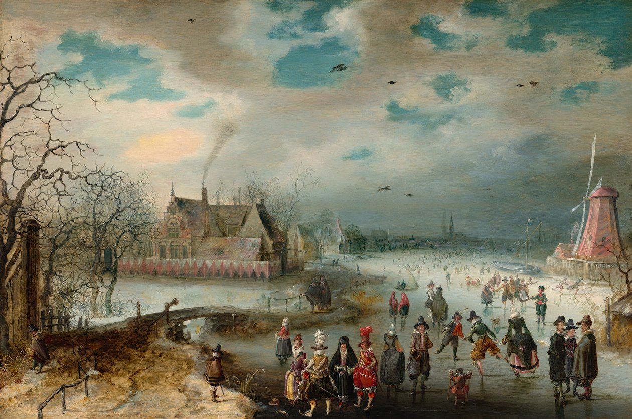 Patinação no Rio Amstel Congelado de Adam van Breen