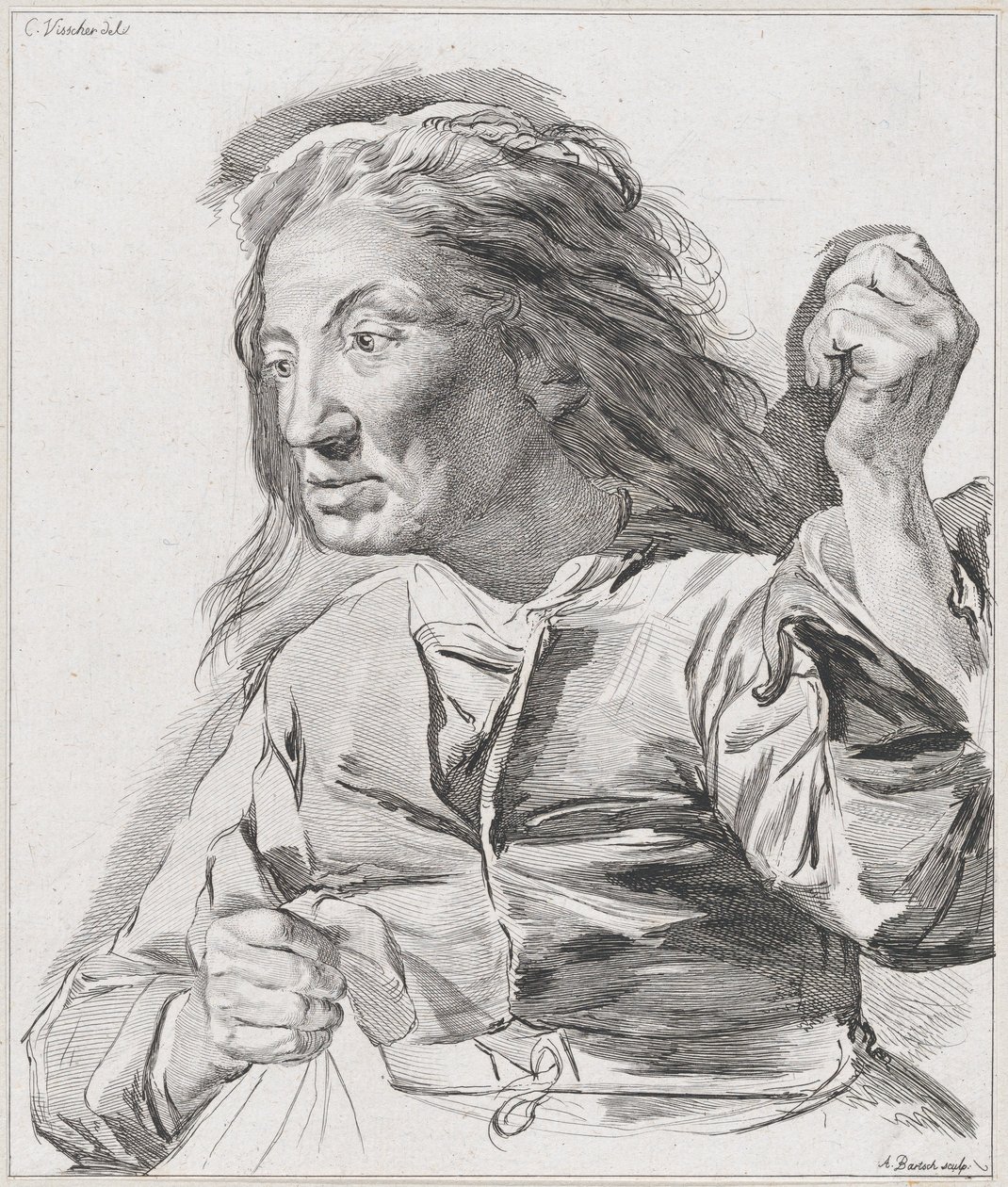 Uma velha com punhos cerrados, 1786. de Adam von Bartsch