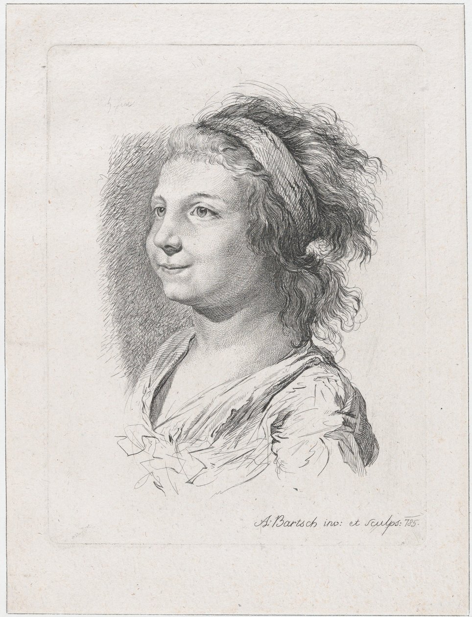 Retrato de Maria Anna Schaubach, 1785. de Adam von Bartsch