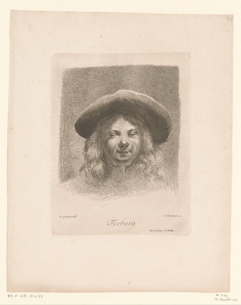 Retrato de Moses ter Borch de Adam von Bartsch