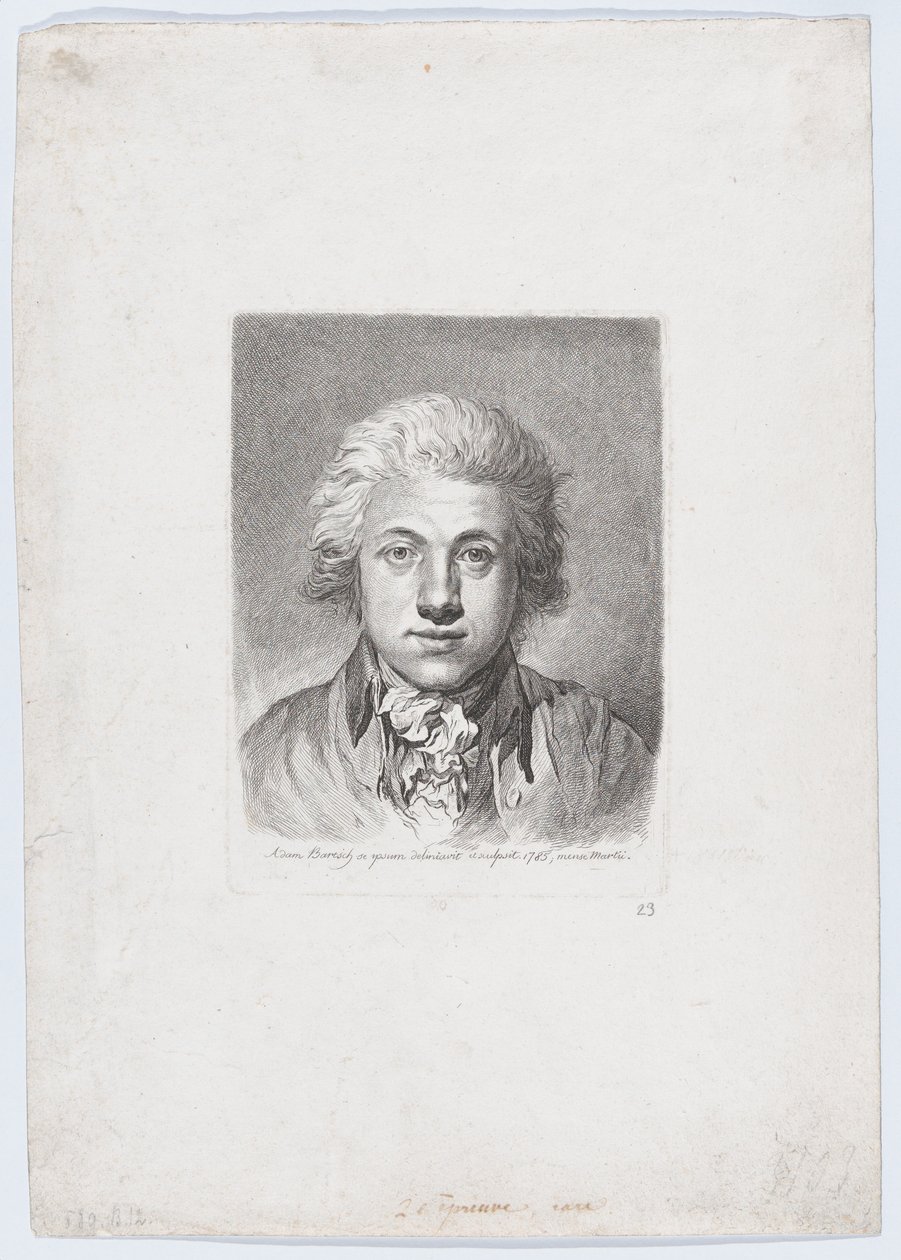 Autorretrato, 1785. de Adam von Bartsch